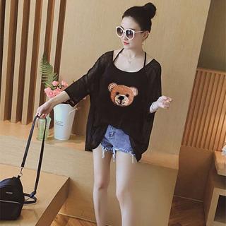Áo Thun Nữ Tay Ngắn In Hình Gấu Brown Dễ Thương
