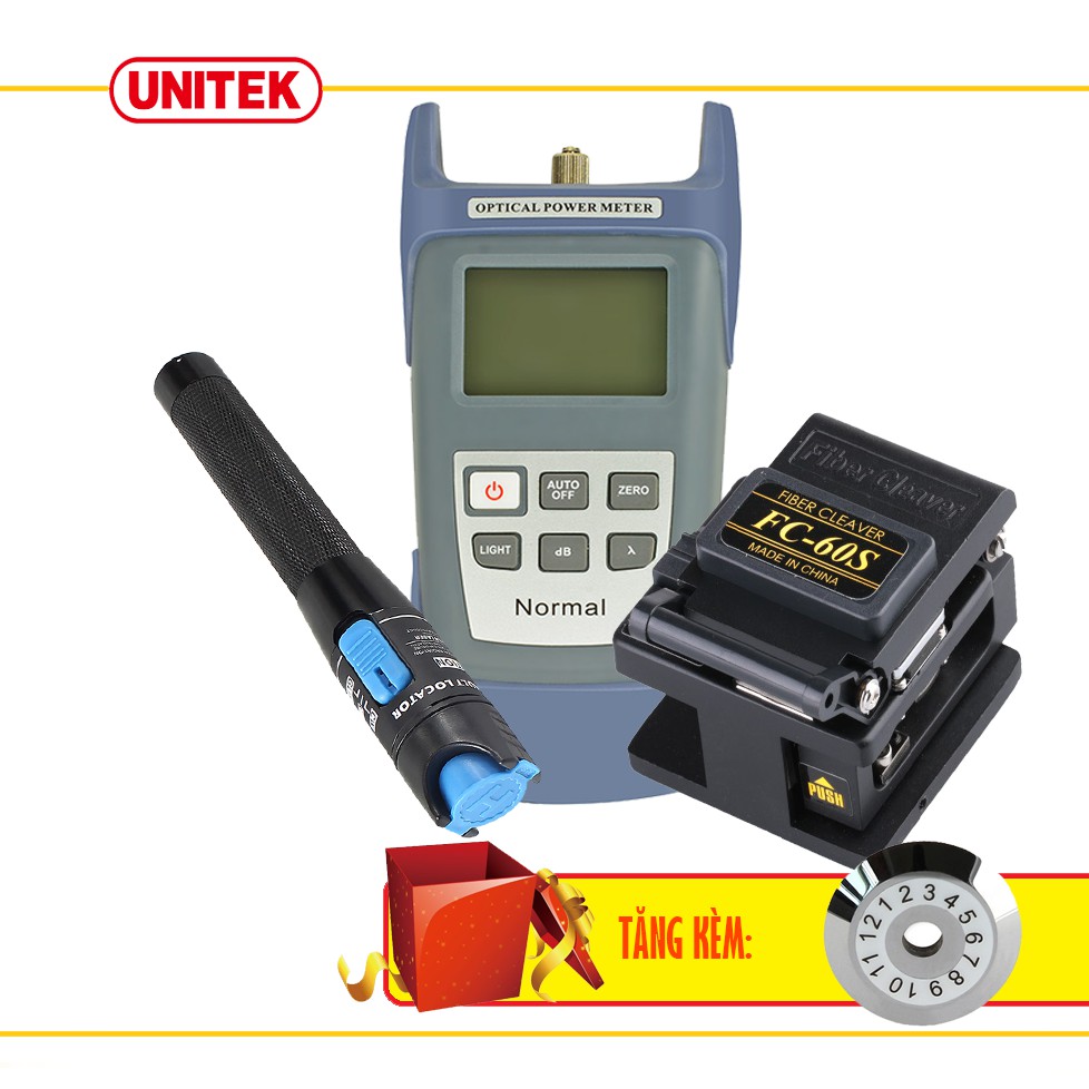 Máy Đo Công Suất Quang Normal + FC-60S + Bút 5KM Tặng Lưỡi Dao Cắt Quang