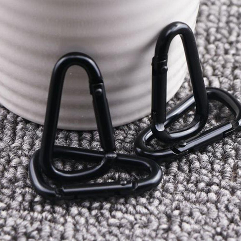 Móc Khóa Carabiner Hình Chữ D Bằng Hợp Kim Nhôm Màu Đen