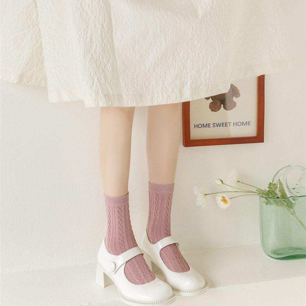 Vớ Cotton Họa Tiết Kẻ Sọc Phong Cách Lolita Vintage Đáng Yêu Cho Nữ