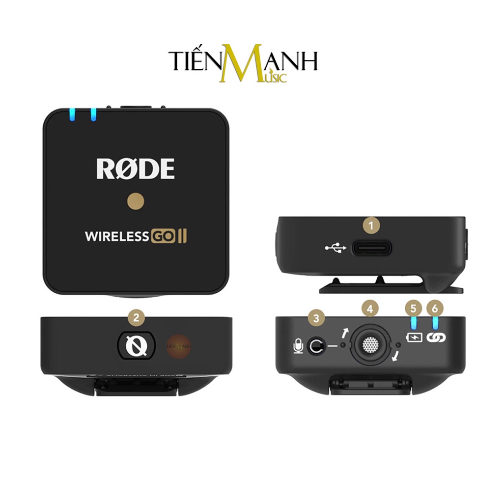 Micro Rode Wireless Go 2 - Bộ 2 Phát 1 Thu, Mic Thu Âm Livestream, Phỏng vấn ngoài trời Microphone Go2 Không dây Go II