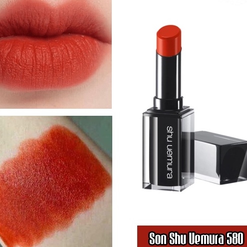 🔥 Son SHU UEMURA Màu 580 Vỏ Đen Màu Cam Đất Trendy 🔥 | BigBuy360 - bigbuy360.vn