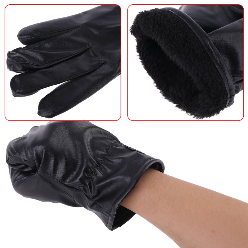 Đôi Găng Tay Giả Da Giữ Ấm Mùa Đông Cho Nam Mềm