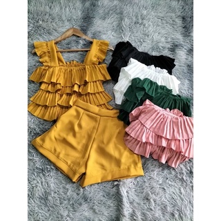 Set Bộ Tầng Dập Ly Tay Cánh Tiên Quần Ngắn Siêu Hot