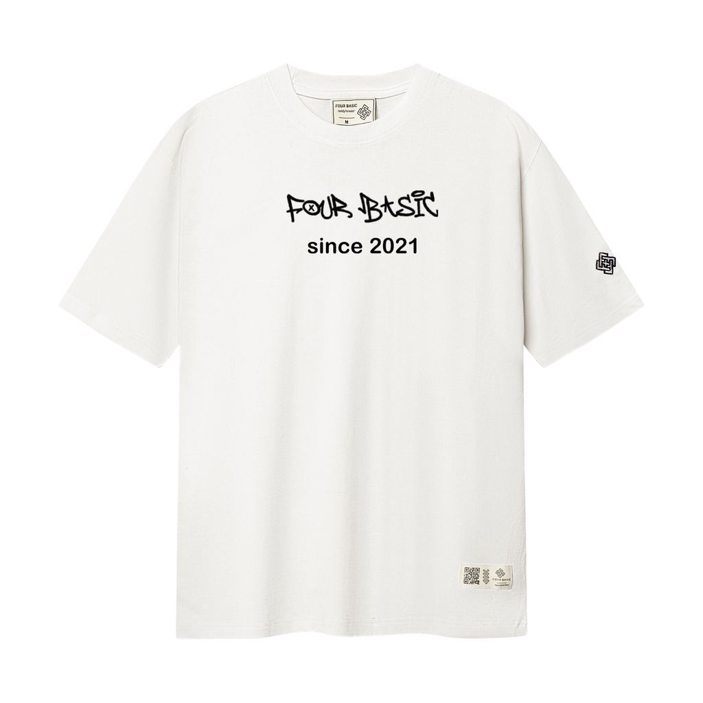 Áo thun tay lỡ Four Basic Fullbox phông Unisex nam nữ Cotton oversize T36