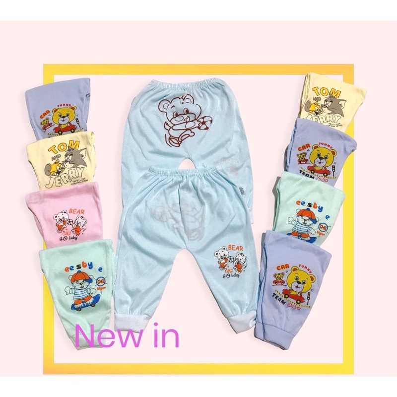 Quần chục dài cotton bo ống, in mông (1-5)