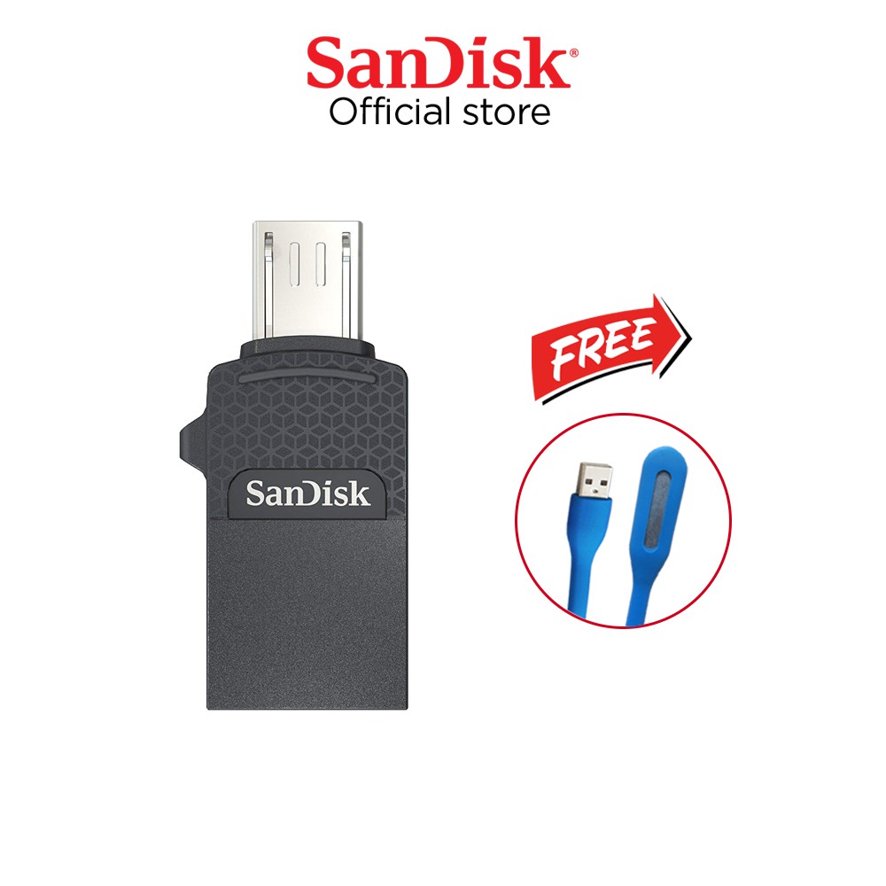 Combo USB OTG SanDisk DD1 16GB Ultra Dual Drive micro USB + Đèn LED USB