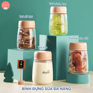 [Có sẵn] Bộ 3 bình đựng sữa 200ml nhựa PP (màu xanh) | PHANPY