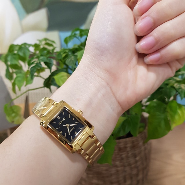 MỘT_ĐỔI_ MỘT TRONG 7 NGÀY- Đồng hồ nữ Halei mặt vuông máy Nhật mạ vàng cao cấp, sang trọng | BigBuy360 - bigbuy360.vn