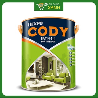 Sơn Nước Nội Thất Lau Chùi Tối Đa Oexpo Cody Satin 6+1 - 5 lít (Pha màu theo bộ sưu tập 1068 màu)