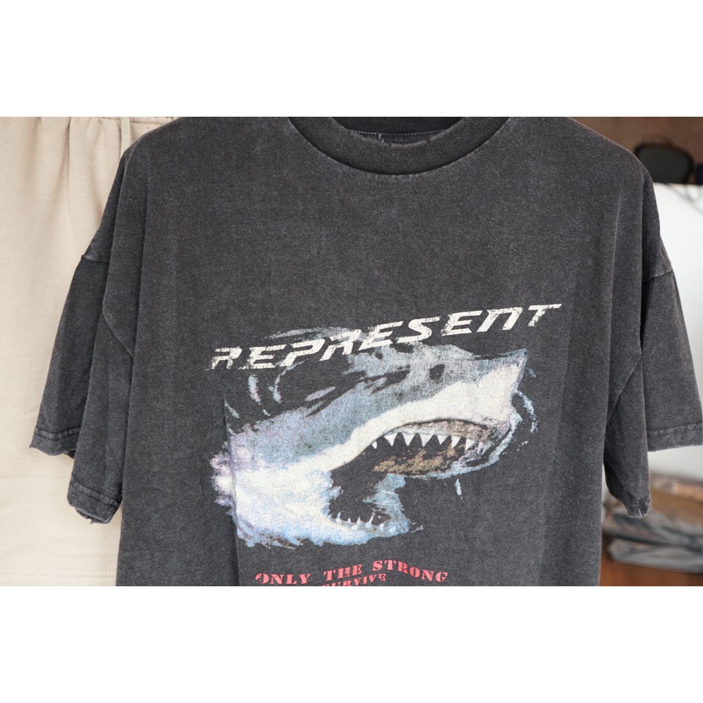 📣 - Áo thun Represent Shark Vintage super hot - REPRESENT SHARK TEE BLACK