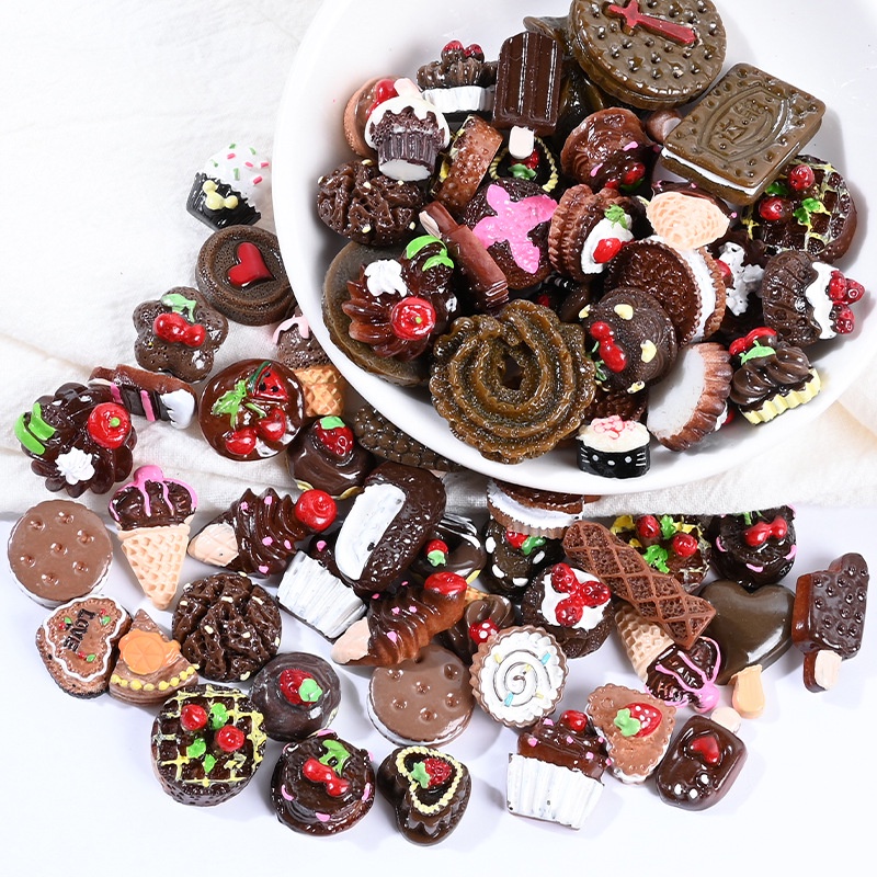 Bộ 20 Mô Phỏng Bình Nước / Bánh Donut / Bánh Quy / Kem Độc Đáo Trang Trí Điện Thoại / Sổ Tay Diy