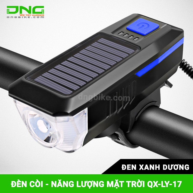 Đèn pha năng lượng mặt trời kết hợp pin sạc có còi QX-LY-17