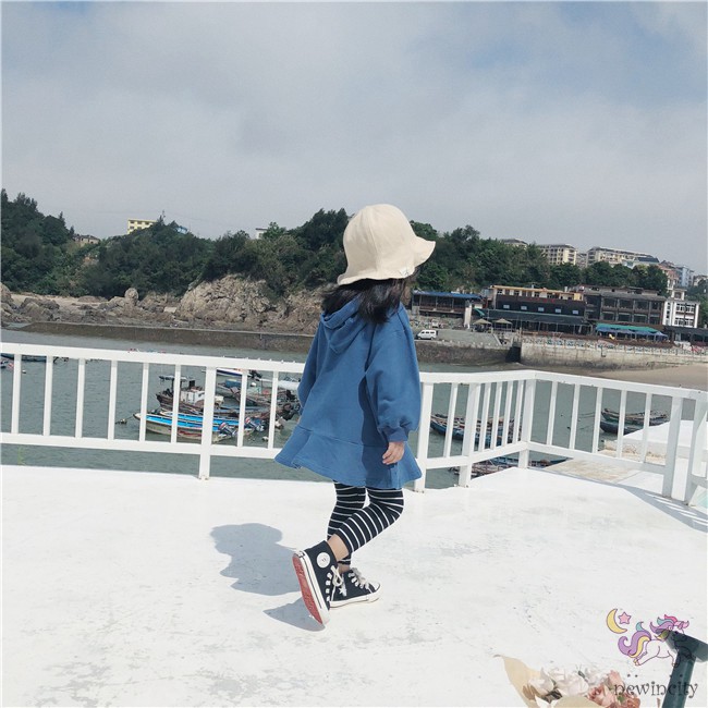 Nón Tròn Vành Màu Trơn Phong Cách Hàn Quốc Cho Bé