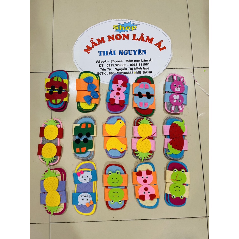 Dép đồ chơi tự tạo mầm non