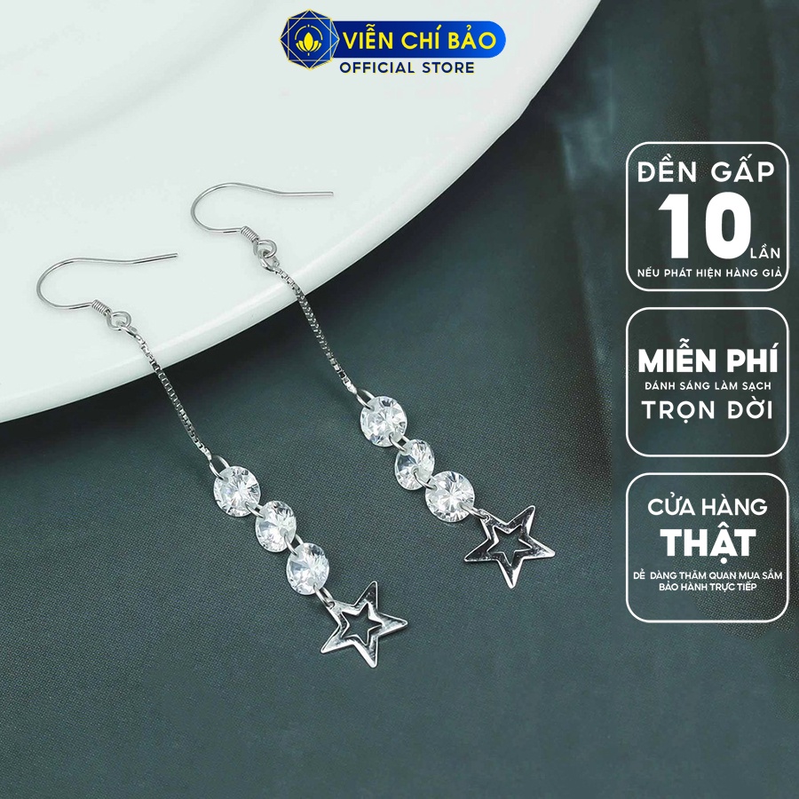 Bông tai bạc nữ ngôi sao chất liệu bạc 925 thời trang phụ kiện trang sức nữ thương hiệu Viễn Chí Bảo B400062