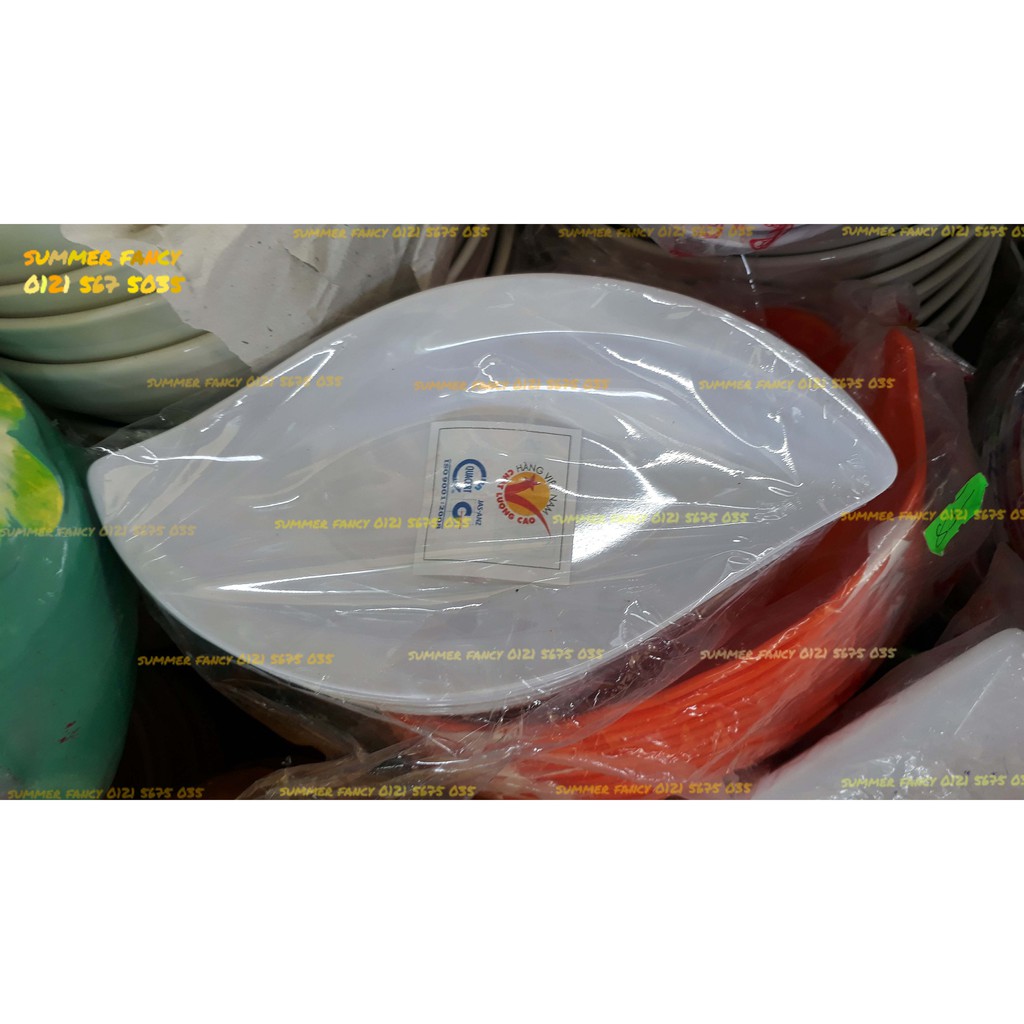 Dĩa lá xéo 17.8cm nhựa melamine phíp đĩa phíp nhà hàng, gia đình - Leaf shaped dish F-DL01