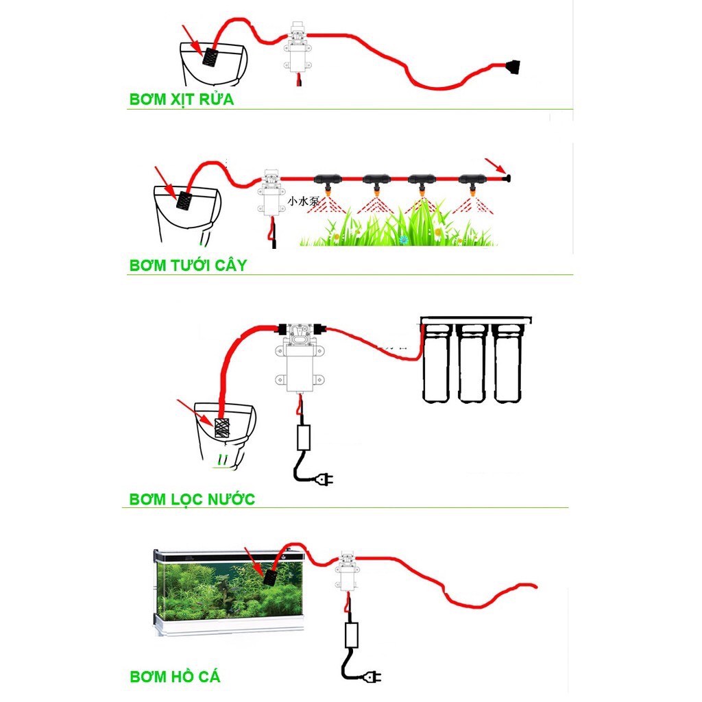 GIÁ KHUYẾN MẠI - Bơm tăng áp 100W 100% đồng Tăng áp lực nước cho vòi sen nóng lạnh Có role tự động đóng ngắt