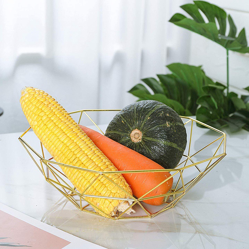 Rổ Đựng Trái Cây / Bánh Mì / Trái Cây Hình Tròn Bằng Dây Kim Loại