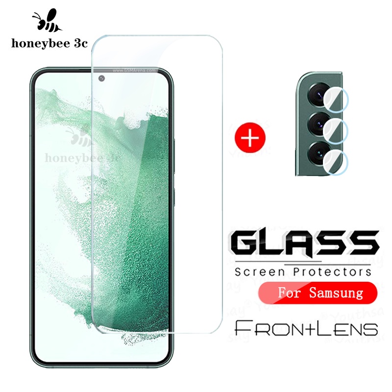 Ốp Điện Thoại Kính Cường Lực 2 Trong 1 Cho Samsung Galaxy S22 Plus S21 FE 5G S10 Note 10 Lite