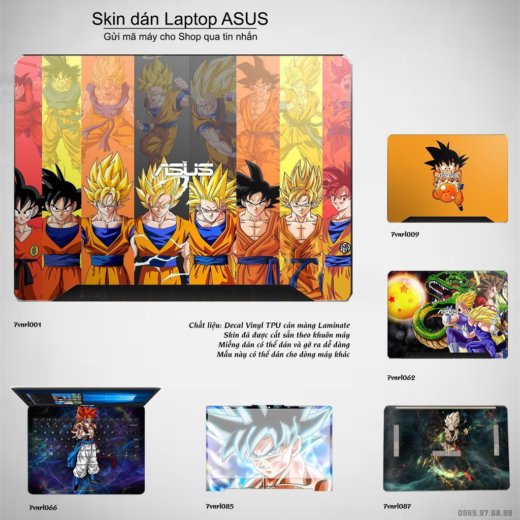 Skin dán Laptop Asus in hình Dragon Ball (inbox mã máy cho Shop)
