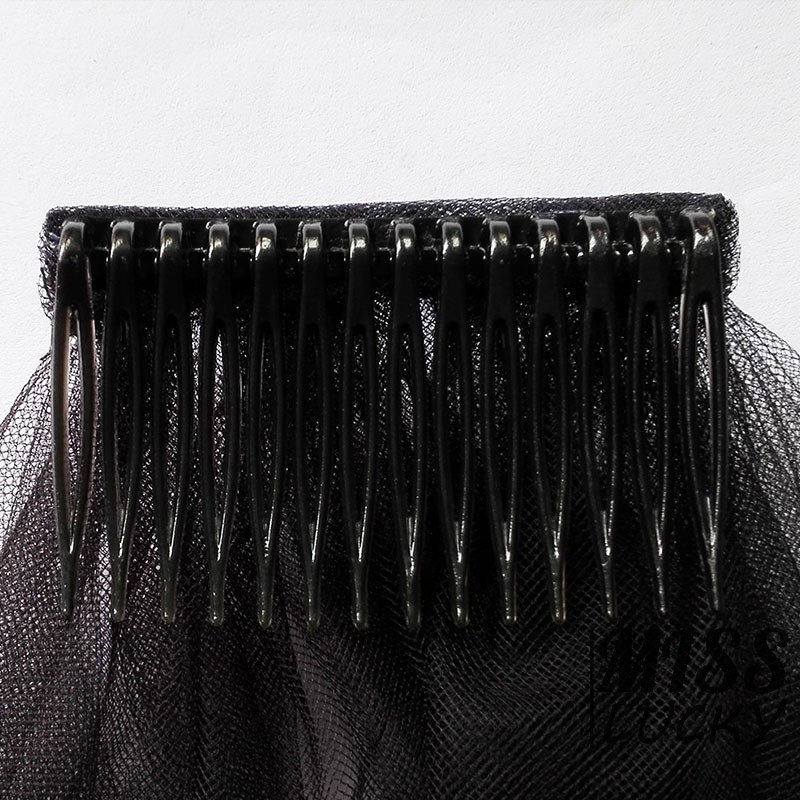 Khăn voan trùm đầu phối ren màu đen phong cách cá tính