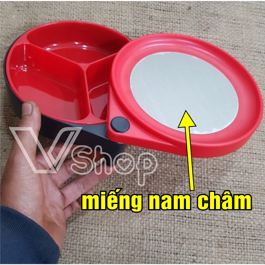 Khay đựng mồi, gắn thùng câu cá, có nam châm