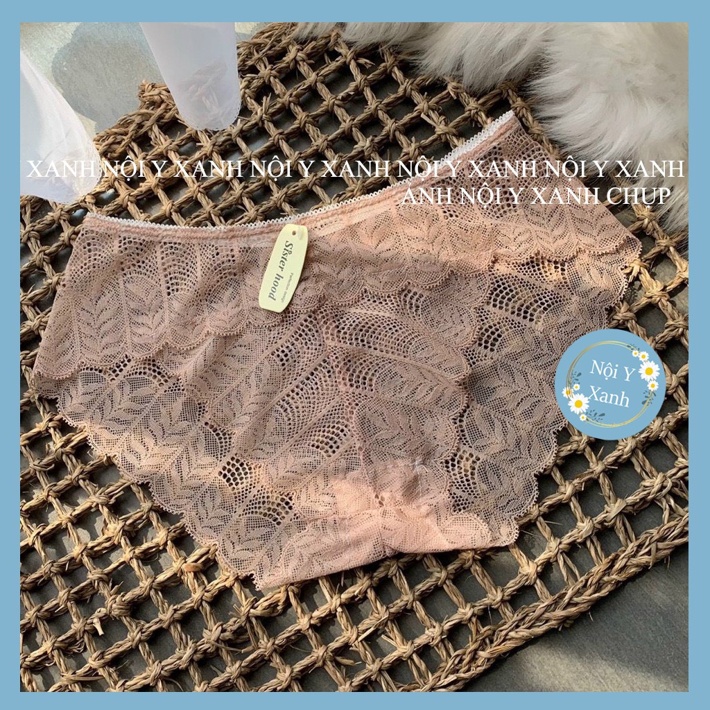 Quần Lót Nữ -Ren xuất Nhật mền mại thoáng khí trong suốt viền bèo sexy mã quyến rũ, chất mềm mại nội y xanh