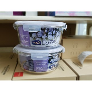 Thố thủy tinh tròn có nắp zoăng Lock&Lock (950ml)