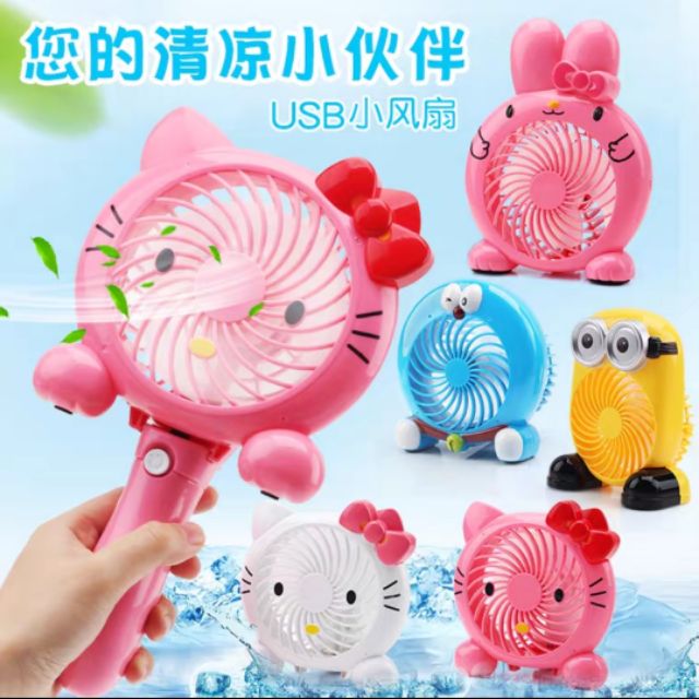 Quạt mini cầm tay HELLO KITTY sạc USB