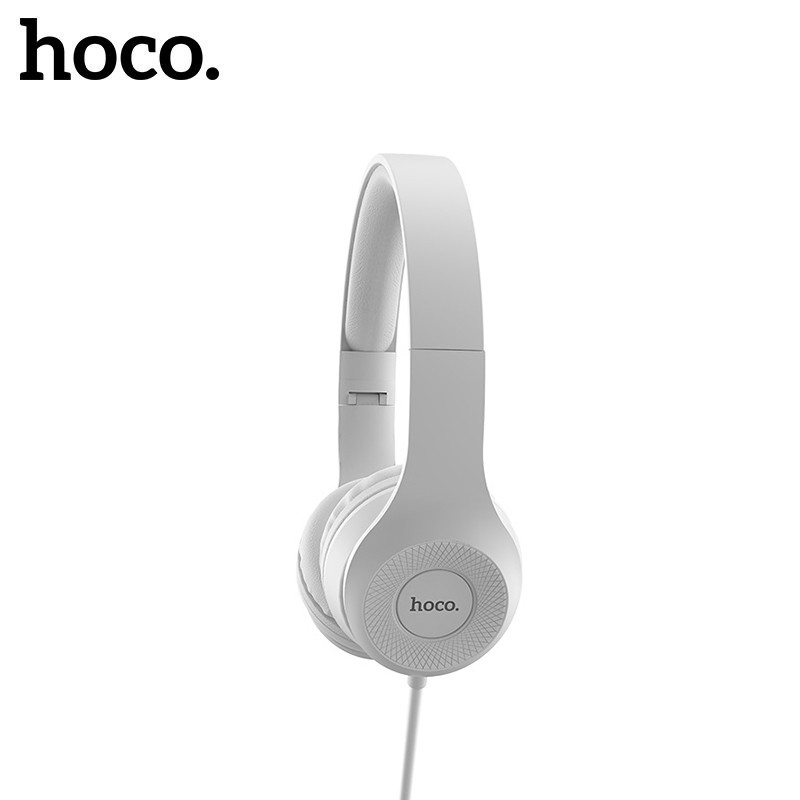 Tai nghe chụp tai có dây Hoco W21 jack 3.5mm bộ điều khiển có mic dài 1.2M hạn chế tiếng ồn, đeo êm tai