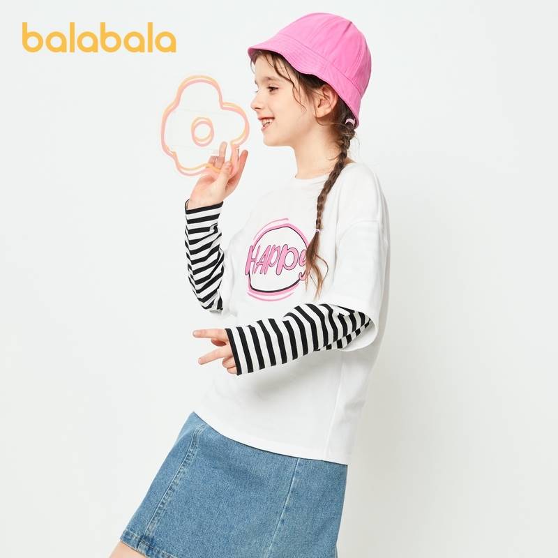 (7-16 tuổi) Áo phông dài tay bé gái hãng Balabala 202121100006