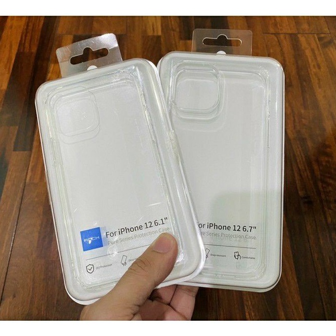 Ốp lưng trong suốt Rock Pure cho Iphone 12 Pro Max / 12 Pro / 12/ 12 Mini lưng meka chống ố, viền dẻo chống suốc