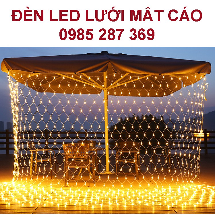 Đèn Rèm Lưới Mắt Cáo, Đèn LED Hình Lưới Đèn LED Trang Trí Giánh Sinh, Tiệc, Lễ Tết - Nhiều Chế Độ Nháy 2*2.5m