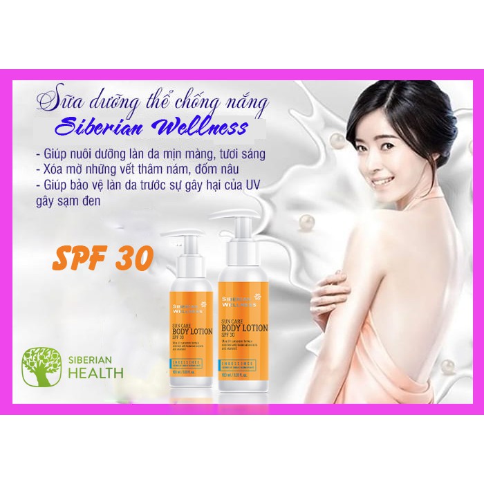 Sữa dưỡng thể chống nắng toàn thân SIBERIAN WELLNESS SUN CARE BODY LOTION SPF 30 - Mỹ phẩm Siberian Health