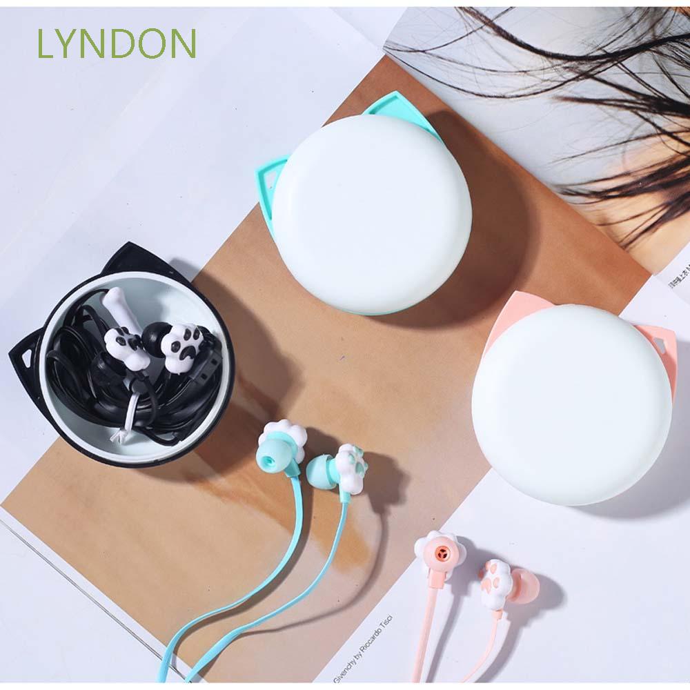Lyndon Tai Nghe Nhét Tai Có Dây 3.5mm Hình Chân Mèo Nhiều Màu Sắc