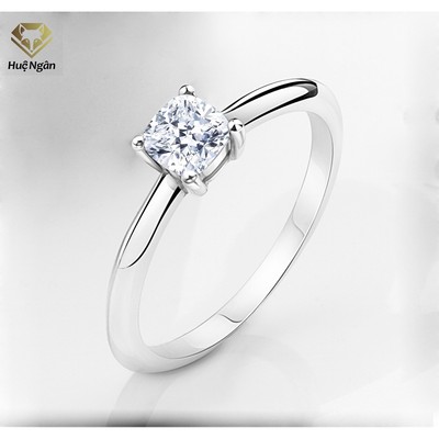 Nhẫn bạc 925 Huệ Ngân - Mặt trơn đá 5li RS104