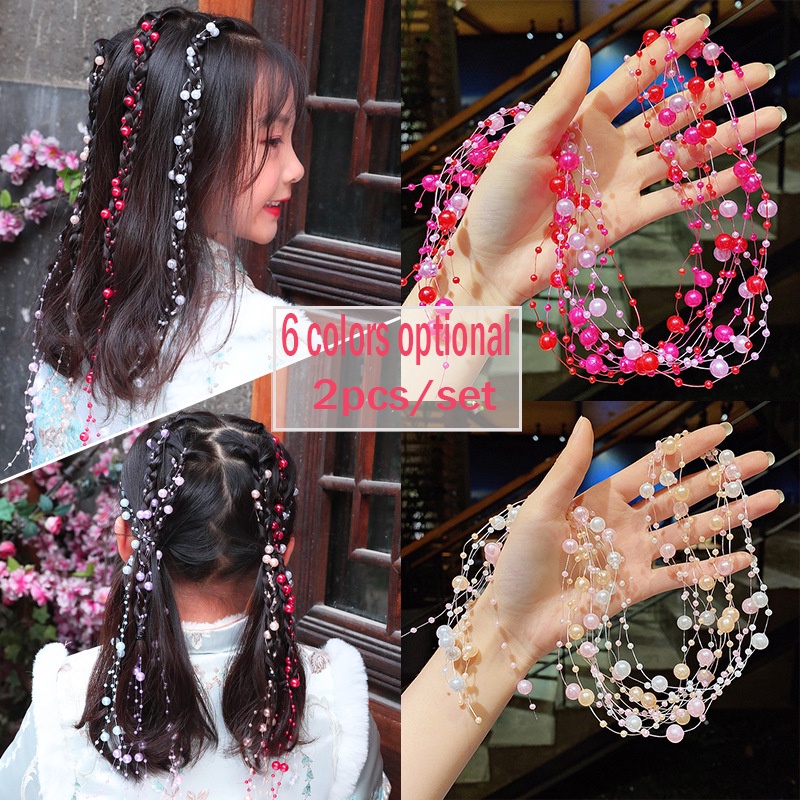 Dây Cột Tóc Đính Ngọc Trai Xinh Xắn Cho Bé Gái