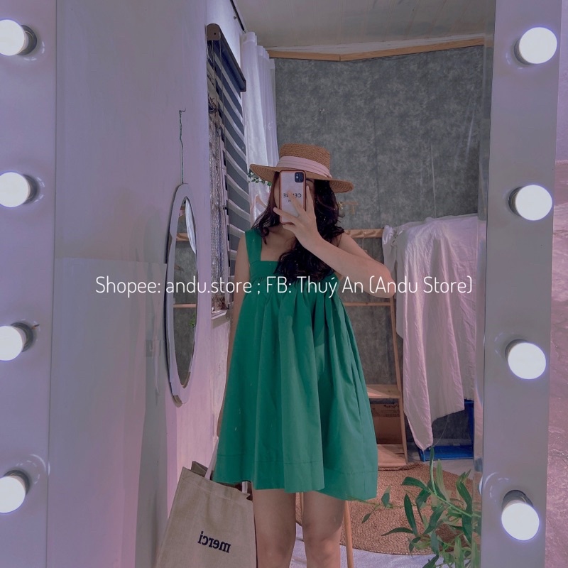Đầm nữ 2 dây bản to ⚡ANDU STORE⚡️ Váy babydoll 2 dây, đầm xuông 4 màu.