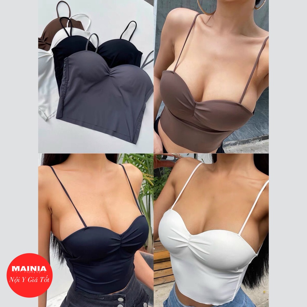 [Loại 1 Túi Zip] Áo Bra Đúc Su 2 Dây Nhún Ngực Cực Sexy Gợi Cảm Cao Cấp Mainia Shop
