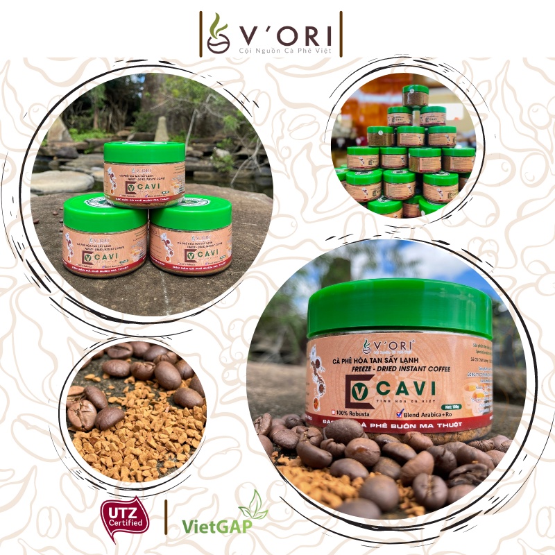 [Phù Hợp Gu Đậm Người Việt-Tiện Lợi] 100G Cà Phê Hòa Tan sấy Lạnh