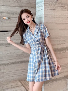 [ SẴN ĐỦ SIZE ] Váy cổ vest thắt eo lên dáng chuẩn luôn ạ( có ảnh thật )