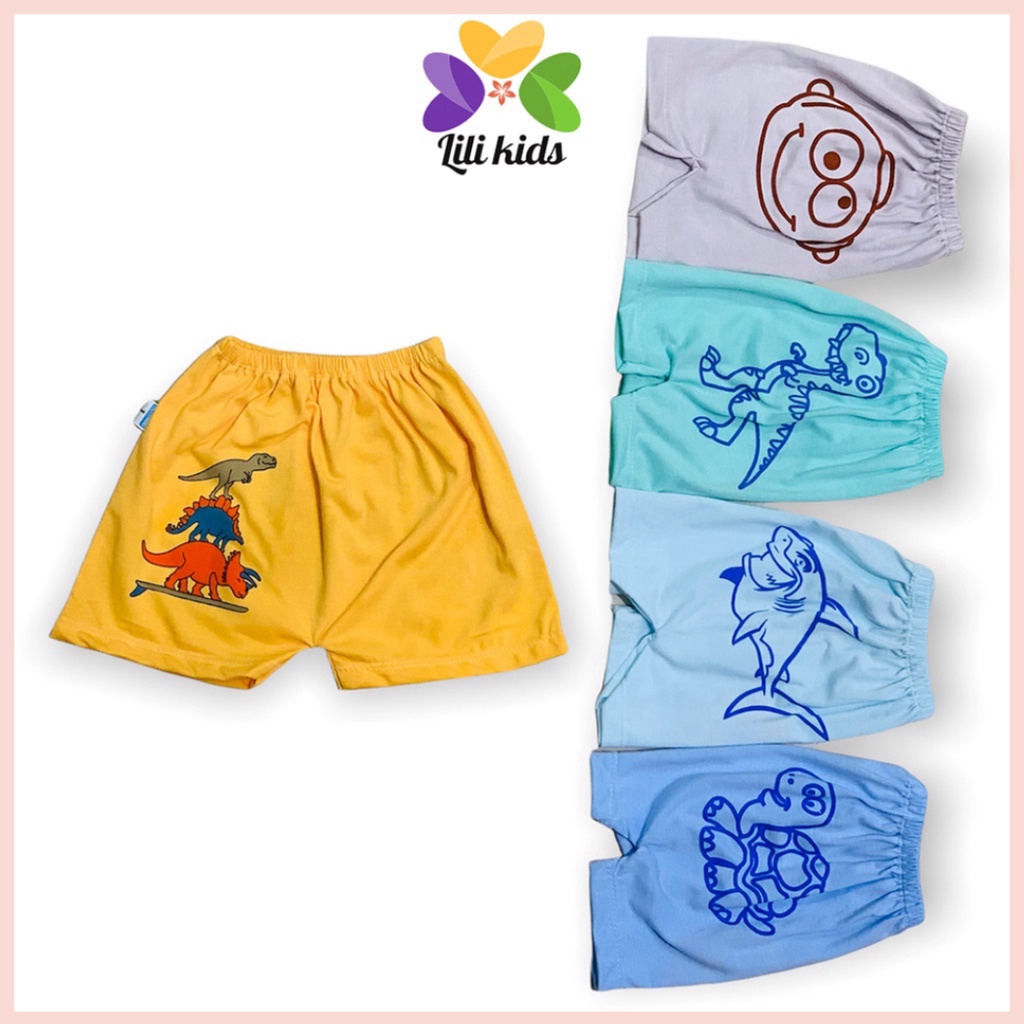 Quần Đùi Cho Bé LILIKIDS Quần Chục Đùi Cotton Cho Bé Trai Bé Gái In Mông QC09