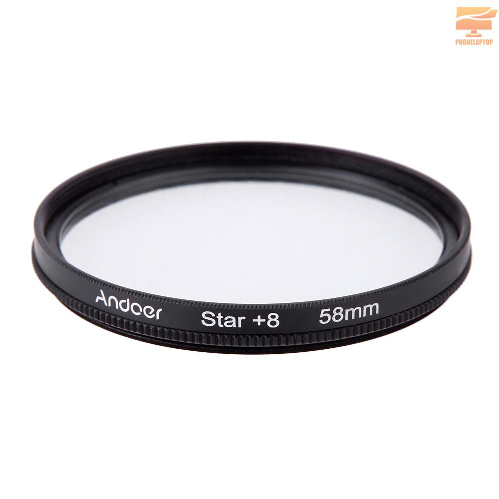 NIKON SONY CANON Lens Lọc Máy Ảnh Andoer 58mm Uv + Cpl + Star8 + Close-Up (+ 1 + 2 + 4 + 10) Cho Máy Ảnh Dslr