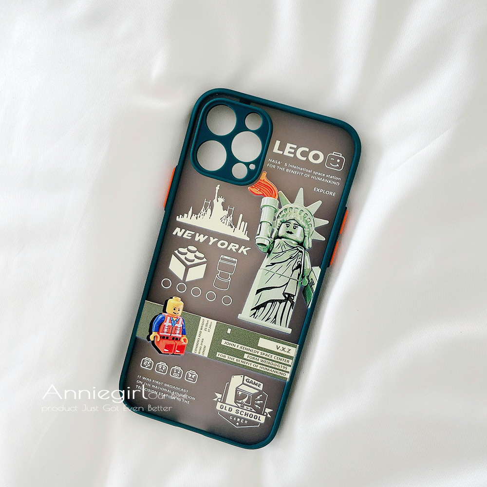 LECO Robot Liberty Statue Phone Case for IPhone 12 11 Pro Max X Xs Max XR Matte Shockproof Soft TPU Back Cover