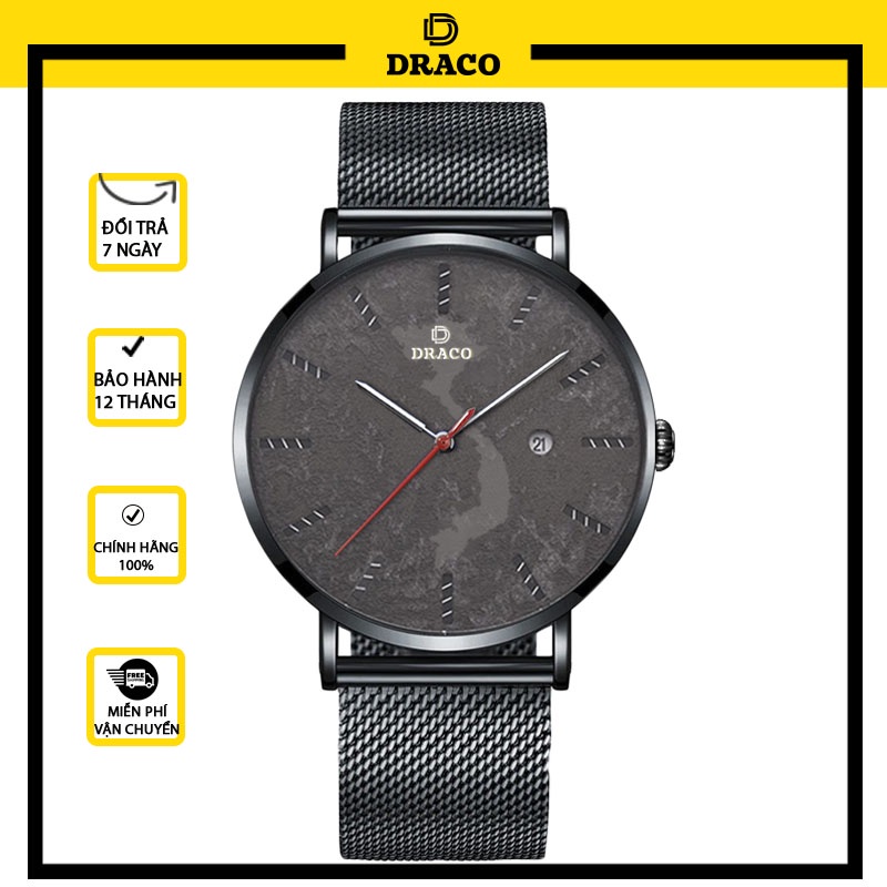 Đồng hồ nam Draco D22-ST03 &quot;Vietnamese Boy&quot; ĐEN - thời trang nam
