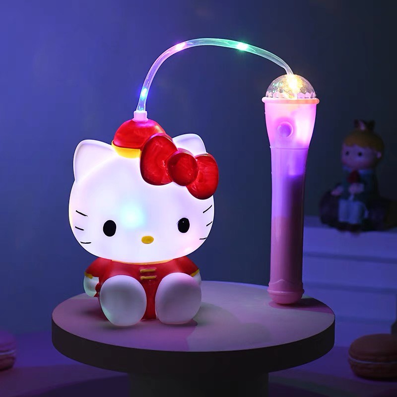 Đèn lồng trung thu hello kitty có đèn led phát sáng, có nhạc vui nhộn, khe nhét tiền tiết kiệm siêu dễ thương cho bé