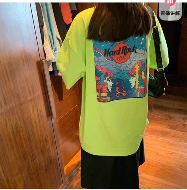 Clip-ảnh thật áo phông xanh lá hard rock (SỈ 29K)tay lỡ form rộng freesize | BigBuy360 - bigbuy360.vn