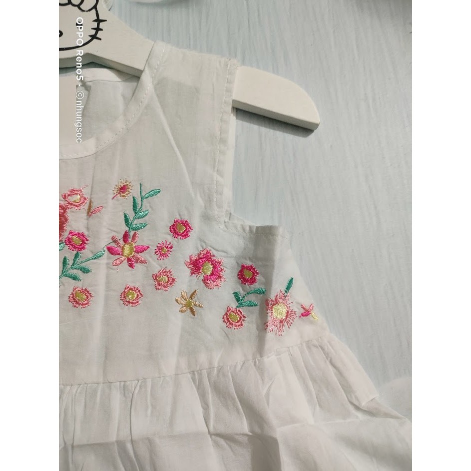 Váy thô mềm Sapodill dáng babydoll thêu chân váy cực xinh