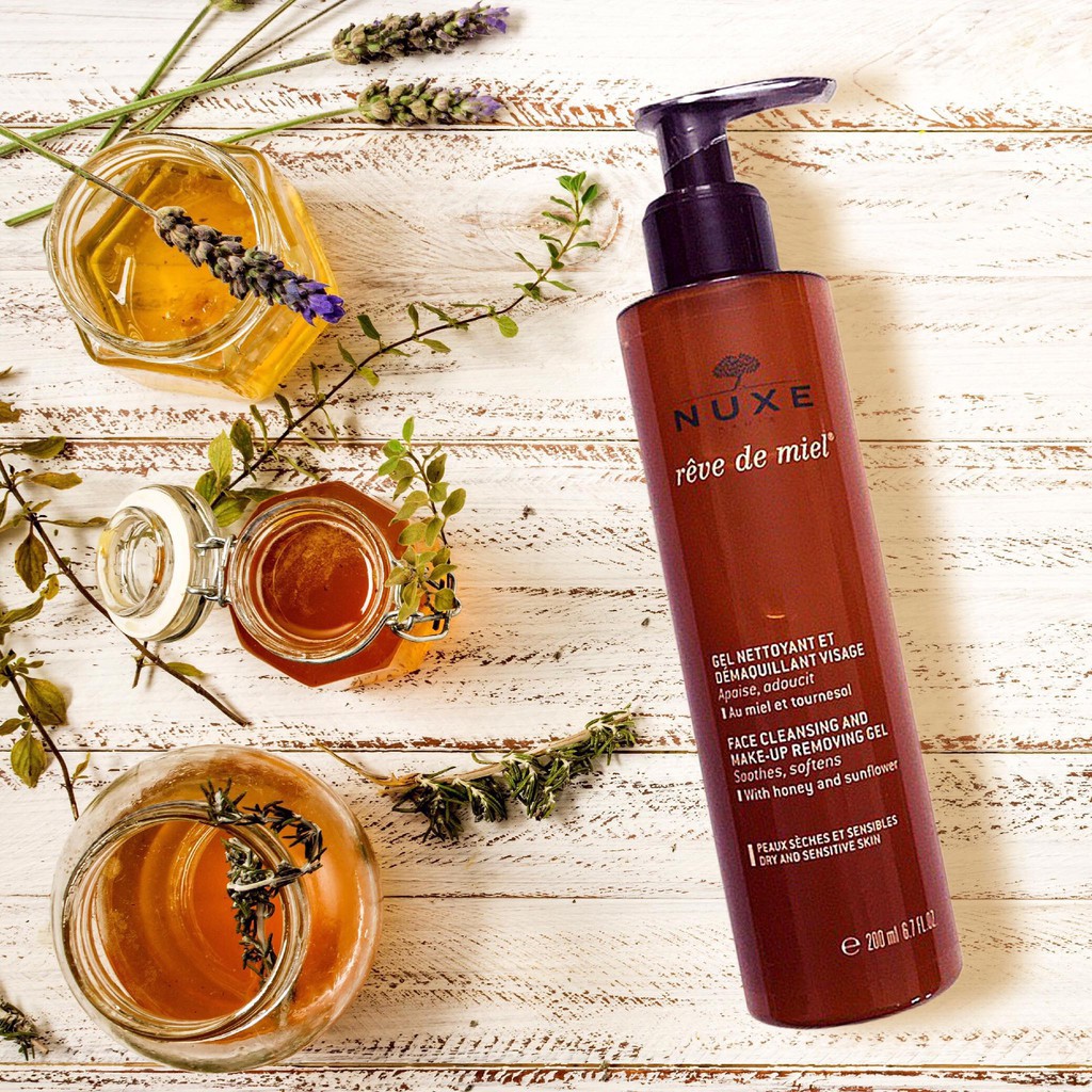 Nuxe Reve De Miel Rich Cleansing Gel - Sữa Rửa Mặt Tinh Chất Mật Ong 200ml
